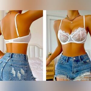 Brand New Elegant White Lace Bralette and Matching Panty. Never been worn.